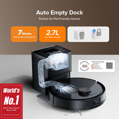 Roborock Q10 X5+ black robot vacuum view